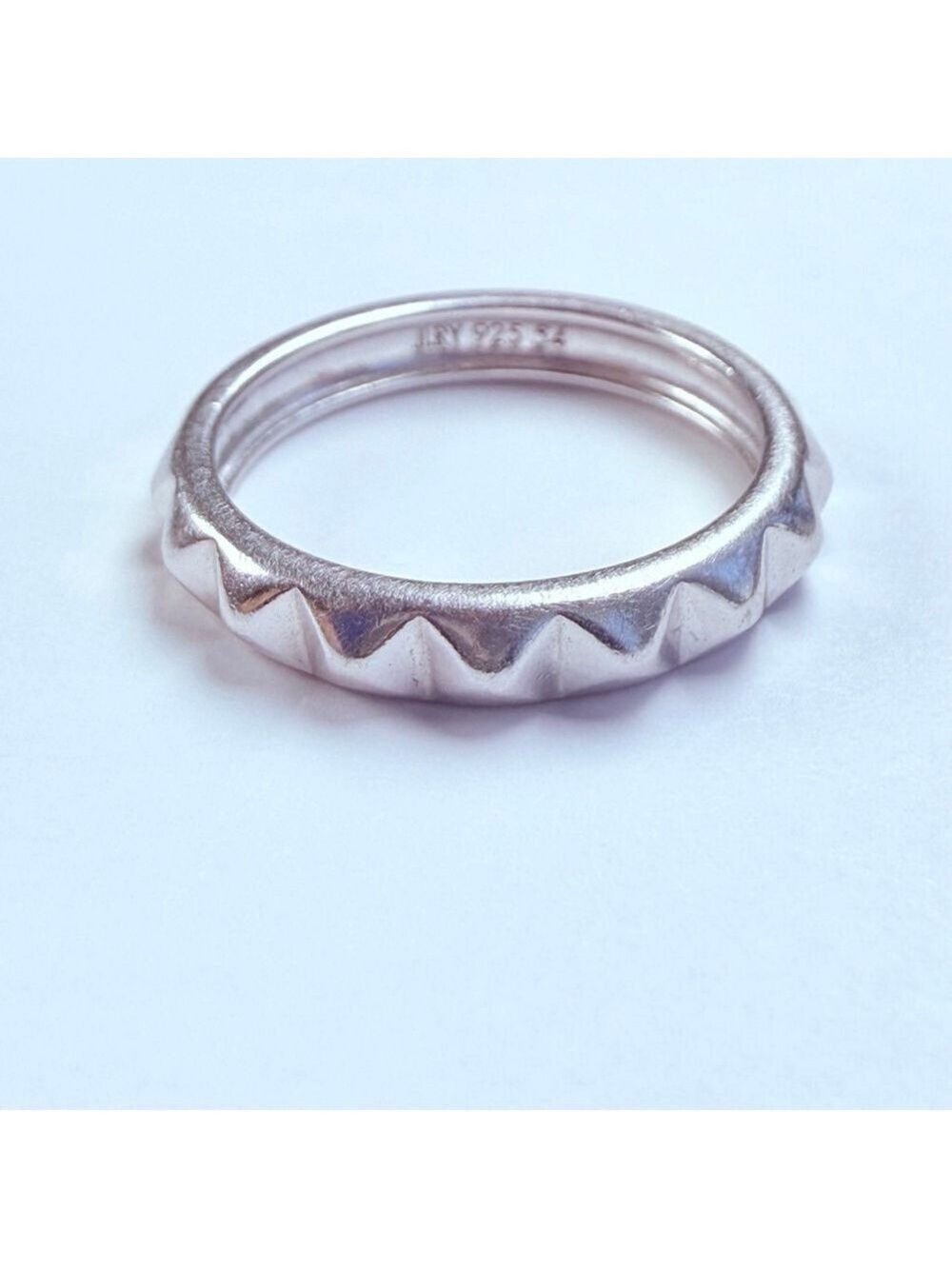 Pyramid Stud Spike Band 925 Sterling Silver 3.5MM Ring